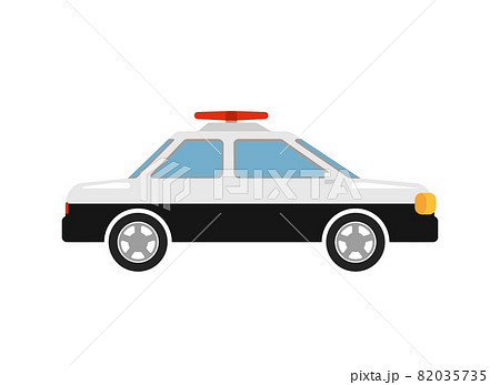 パトカー 警察車両 カラーイラスト 側面 サイド のイラスト素材