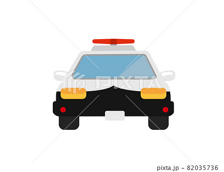 パトカー 警察車両 カラーイラスト 前面 フロント のイラスト素材