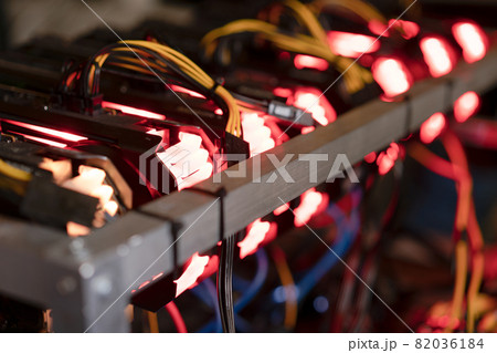 Bitcoin mining farm.  Graphics card for miner digital 82036184