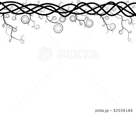 Silhouette of vine isolated on white background. Ivy arch vector illustration. Dry branch tree. Naked trees. 82036188