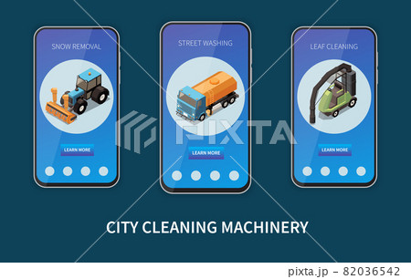 City Cleaning Machinery Isometric Set 82036542
