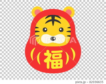 一隻老虎穿著達摩 kigurumi 的插圖 82036635