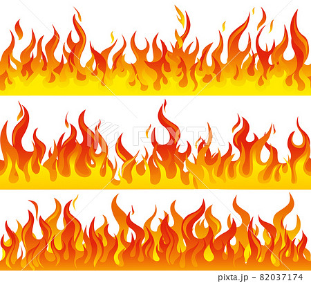 Fire Flame Seamless Border Icon Set 82037174