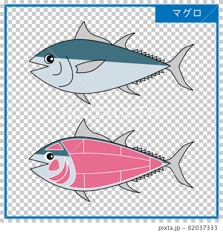 Figure Simple illustration vector of cute tuna and parts 82037333