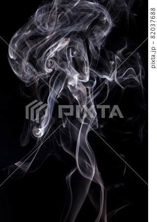 White smoke on black background. 82037688