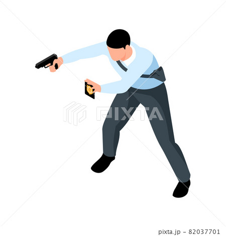 Isometric Policeman Illustration 82037701