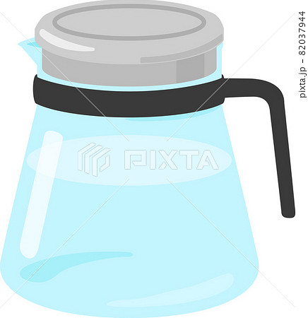 水が入ったフタ付きのガラスポット 82037944