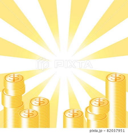積まれた硬貨のフラッシュ背景 正方形 ドル 積まれた硬貨のフラッシュ背景 正方形 ドル 82037951