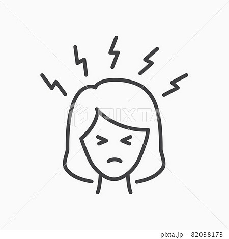 Angry women person line icon on white background. Editable stroke. 82038173