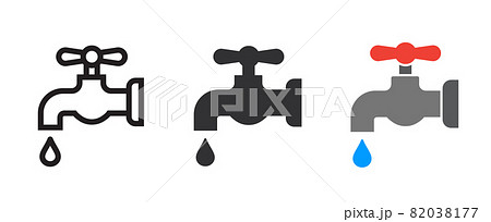 Water faucet vector icons on white background. 82038177