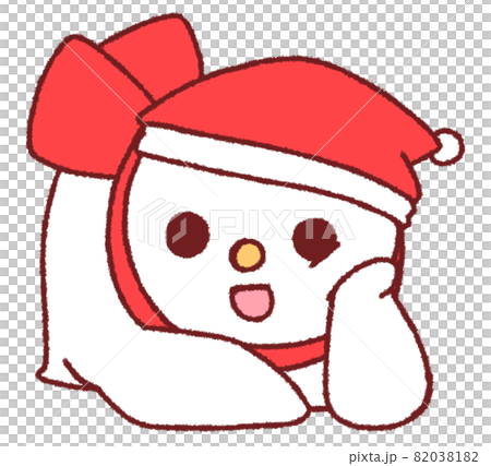 一個躺著做臉頰貼的雪人（紅色） 82038182