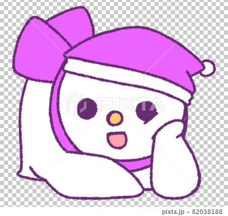 一個雪人躺下做臉頰貼(紫色) 一個雪人躺下做臉頰貼(紫色) 82038188