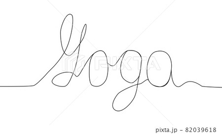 Yoga lettering word Continuous line drawing. inscription YOGA 82039618