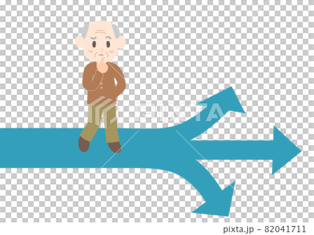 Person at the crossroads: Senior male illustration Person at the crossroads: Senior male illustration 82041711