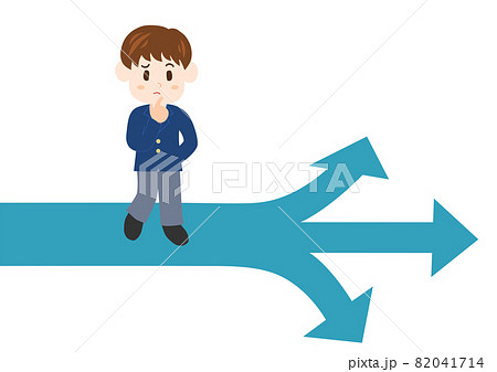 岐路に立つ人物: 男子高校生 イラスト 岐路に立つ人物: 男子高校生 イラスト 82041714