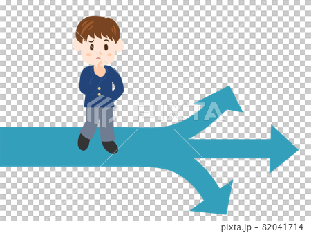 十字路口的人:高中男生插畫 十字路口的人:高中男生插畫 82041714