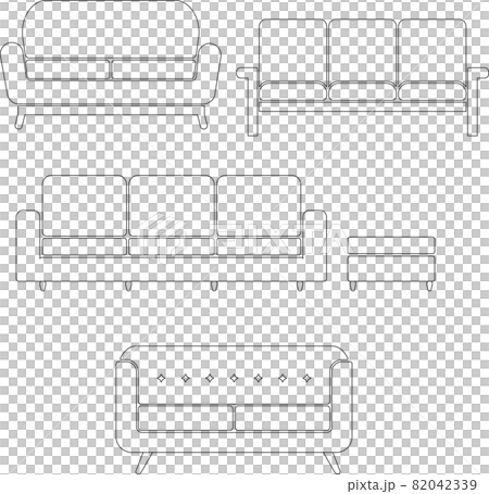 Furniture interior black and white line drawing sofa set Furniture interior black and white line drawing sofa set 82042339