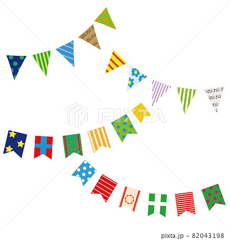 カラフルフラッグ Flag 運動会の旗のイラスト素材