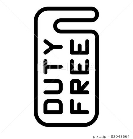 Duty free door tag icon, outline style 82043664