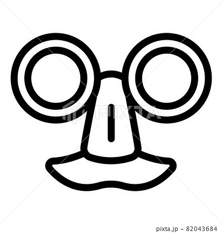 Hoax nose mustache icon, outline style 82043684