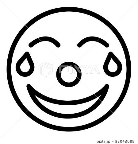 Laughing emoji icon, outline style Laughing emoji icon, outline style 82043689