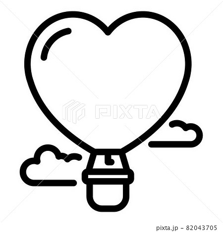 Heart hot air balloon icon, outline style Heart hot air balloon icon, outline style 82043705