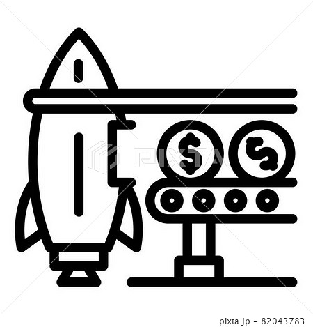 Rocket money charge line icon, outline style 82043783