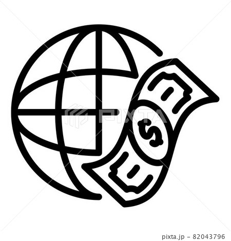 Global money cash icon, outline style 82043796