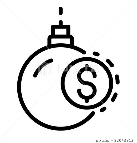 Trade war bomb icon, outline style 82043812