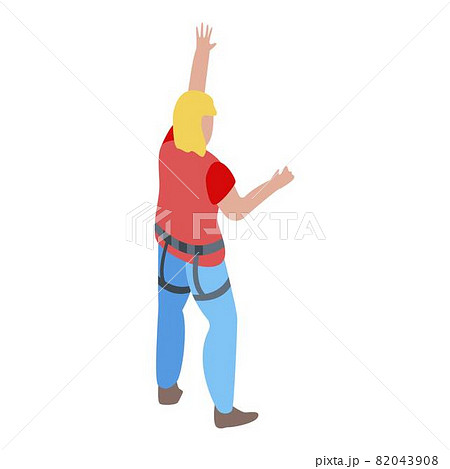 Indoor climbing icon, isometric style 82043908