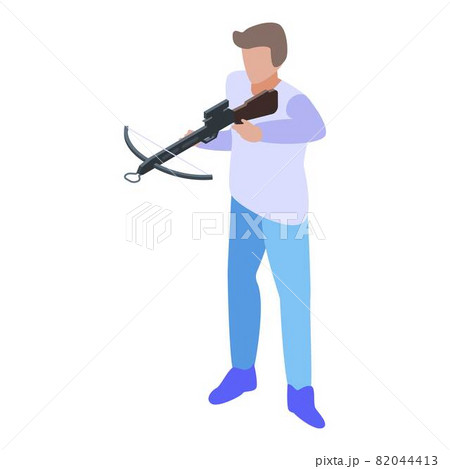 Crossbow shooter icon, isometric style Crossbow shooter icon, isometric style 82044413