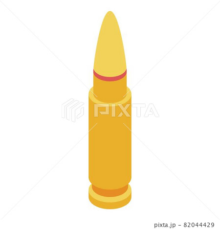 Shooting bullet icon, isometric style Shooting bullet icon, isometric style 82044429