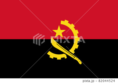 Flag Angola vector illustration symbol national country icon. Freedom nation flag Angola independence patriotism celebration design government international official symbolic object culture 82044524