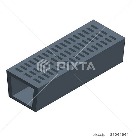 Yard ground gutter icon, isometric style 82044644