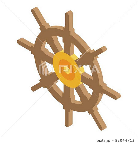 Cruise steering wheel icon, isometric style 82044713