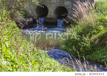 Beautiful stream in a shady summer park Beautiful stream in a shady summer park 82045413