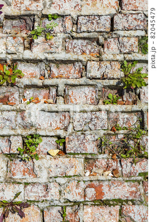 Embossed texture of an old facade brick wall Embossed texture of an old facade brick wall 82045479