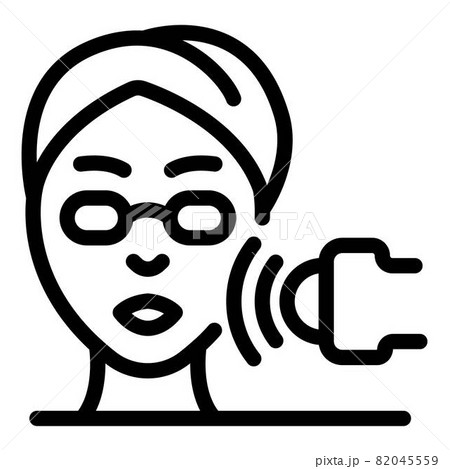 Face and peeling device icon, outline style Face and peeling device icon, outline style 82045559