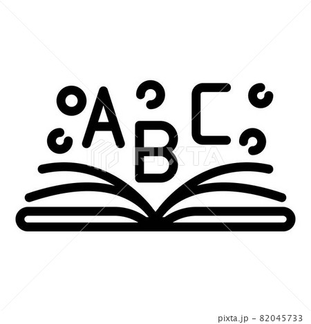 Open book abc icon, outline style 82045733