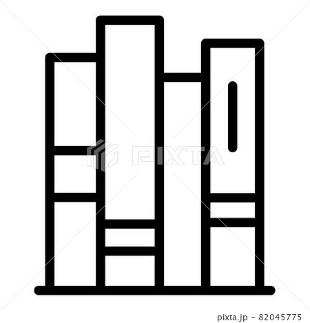 Books on the shelf icon, outline style 82045775