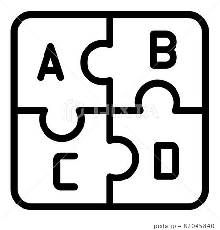 Puzzles with the letter icon, outline style 82045840