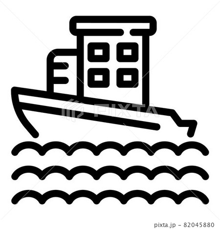 Cruise ship icon, outline style Cruise ship icon, outline style 82045880