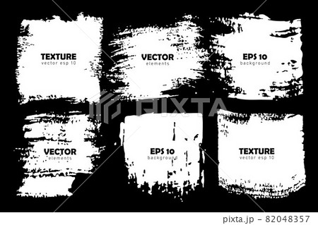 Vector Set of brush strokes White color isolated on Black background. Hand painted grange elements. Dirty artistic design . Place for text, quote, information, company name. Vector Set of brush strokes White color isolated on Black background. Hand painted grange elements. Dirty artistic design . Place for text, quote, information, company name. 82048357