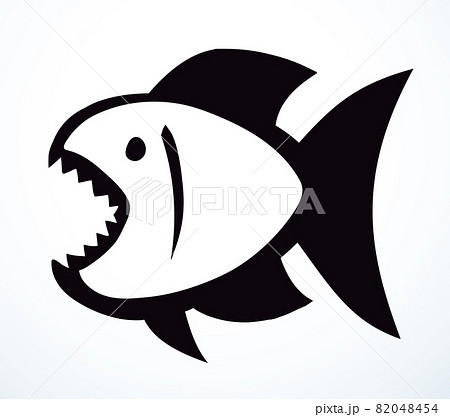 Piranha fish. Vector drawing icon 82048454