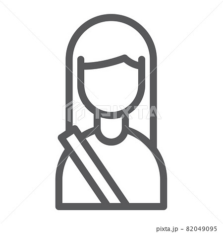 Passenger line icon, human and taxi, girl sign, vector graphics, a linear pattern on a white background, eps 10. 82049095