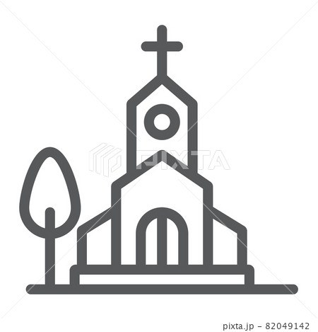 Church line icon, religion and building, chapel sign, vector graphics, a linear pattern on a white background, eps 10. 82049142