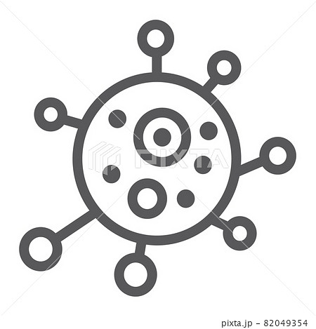 Virus line icon, bacterium and biology, microbe sign, vector graphics, a linear pattern on a white background, eps 10. 82049354