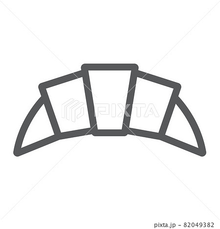 Croissant line icon, food and delicious, bakery sign, vector graphics, a linear pattern on a white background, eps 10. Croissant line icon, food and delicious, bakery sign, vector graphics, a linear pattern on a white background, eps 10. 82049382