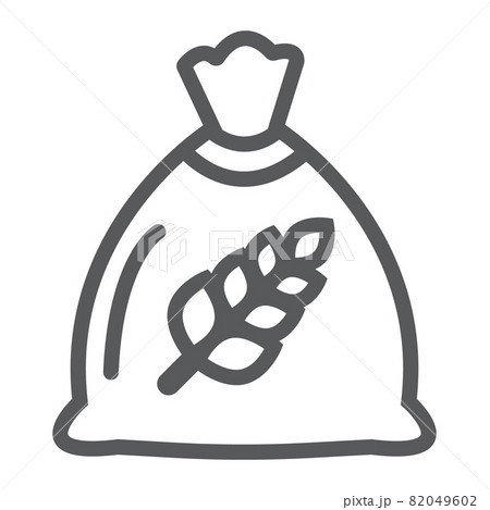 Wheat bag line icon, grain and farm, seed sack sign, vector graphics, a linear pattern on a white background, eps 10. 82049602