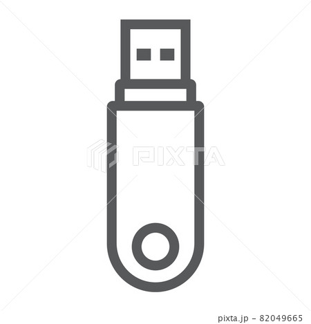 Pendrive line icon, data and memory, flash drive sign, vector graphics, a linear pattern on a white background, eps 10. Pendrive line icon, data and memory, flash drive sign, vector graphics, a linear pattern on a white background, eps 10. 82049665